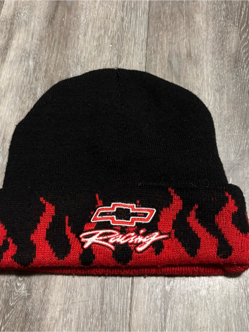 Chevrolet Racing Black & Red Flame Beanie